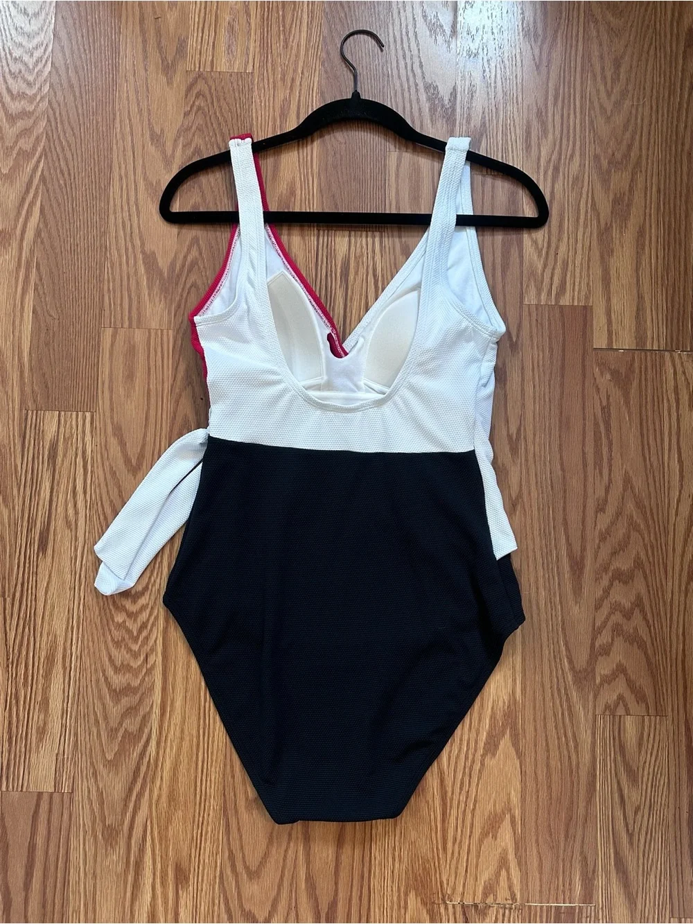 Tommy Bahama Red White and Black Wrap-Front One-Piece Swimsuit - Picture 7 of 9